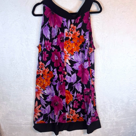 Avenue Tank Top Floral Print Sleeveless Tunic 26-28 Multicolor Womens Plus Size - Picture 2 of 4